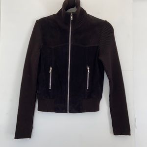 Suede zip up